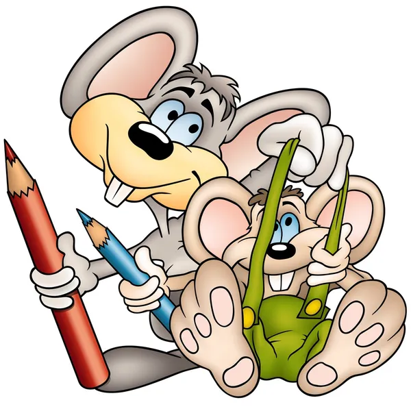 2 つのマウスの画家 — ストックベクタ