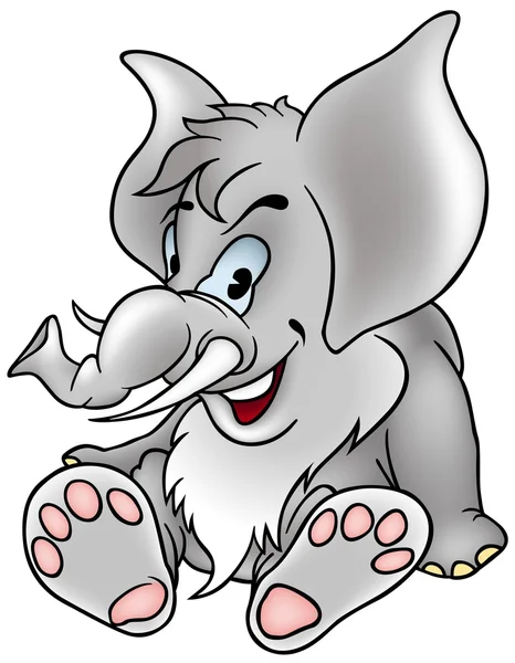 灰色の座っている象 — ストックベクタ