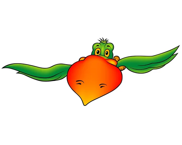 Papagaio voador verde — Vetor de Stock