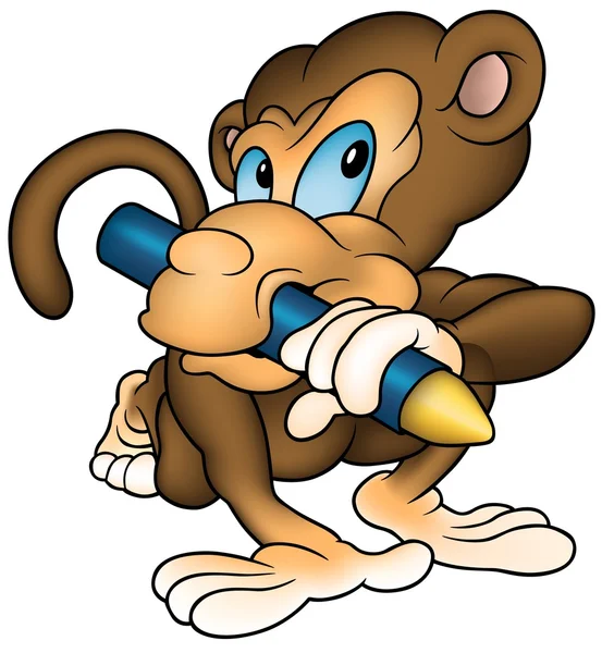 Maimuță pictor — Vector de stoc