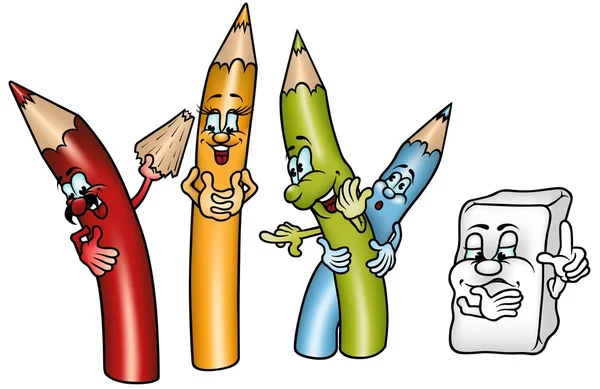 Des crayons heureux — Image vectorielle