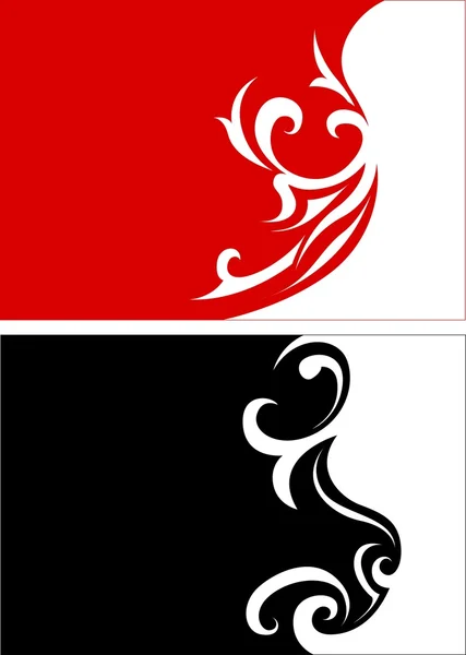 Kırmızı ve siyah çiçek tasarım — Stok Vektör