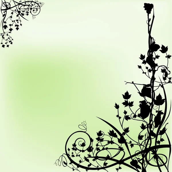Vert clair et fleurs — Image vectorielle