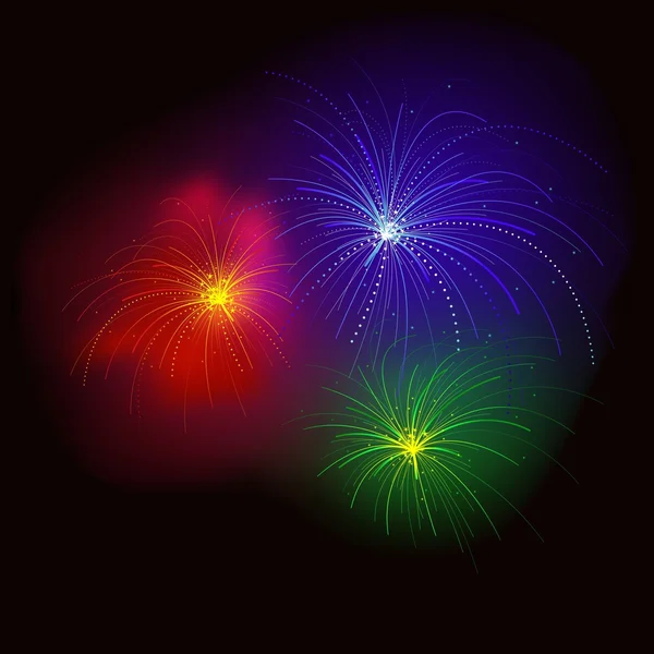 Colored Fireworks — Stock Vector