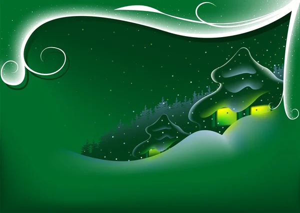 抽象的な緑のクリスマス — ストックベクタ