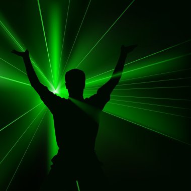 Green Laser Show clipart