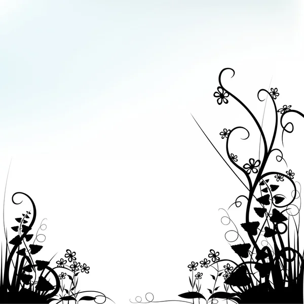 Bleu clair et fleurs — Image vectorielle