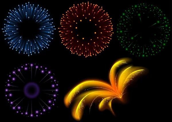 Fireworks Set — Stock Vector