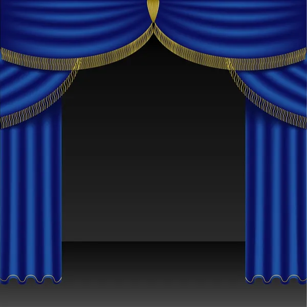 Blauer Vorhang — Stockvektor