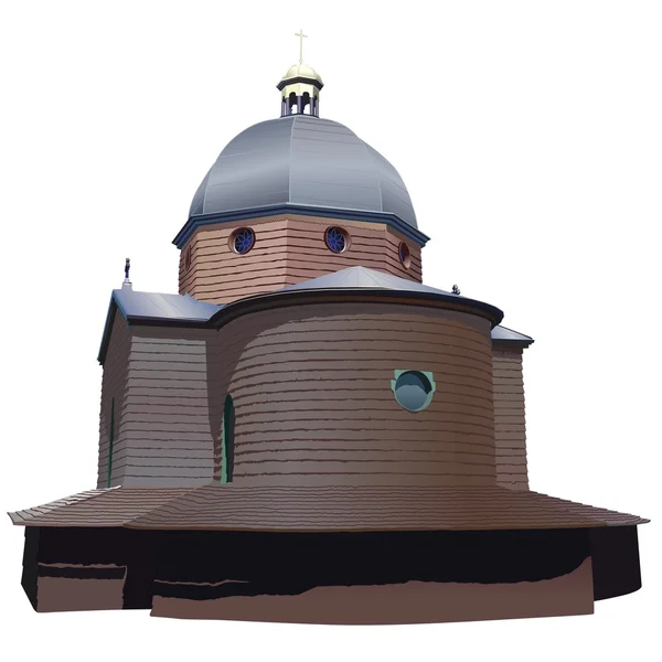Wooden Church Rotunda — Stock Vector