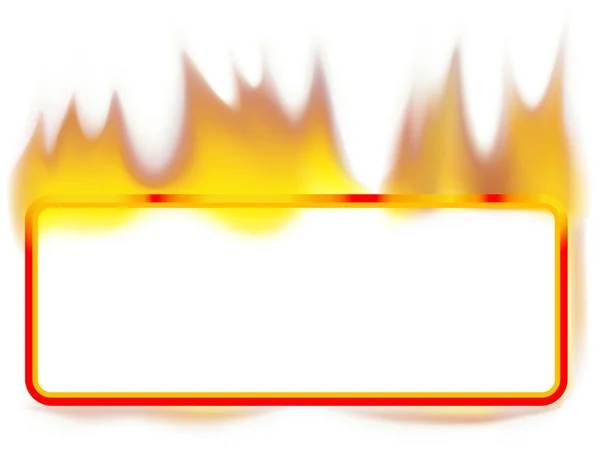 Fire Banner Rectangle — Stock Vector