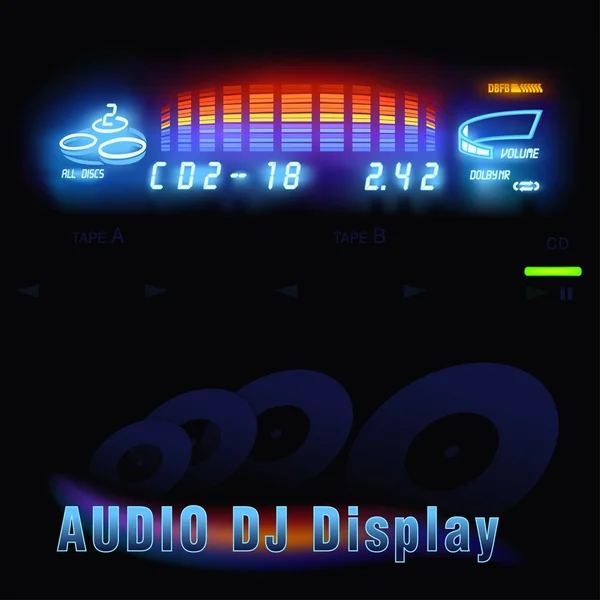 Pantalla DJ de audio — Archivo Imágenes Vectoriales