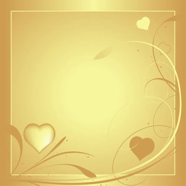 Gold Valentine Card — Stock Vector