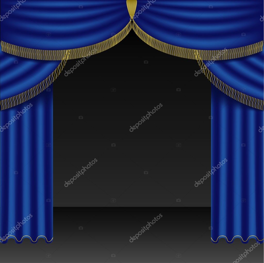 Blue Curtain — Stock Vector © dero2010 3035096