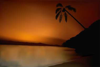 Sunset and Beach clipart