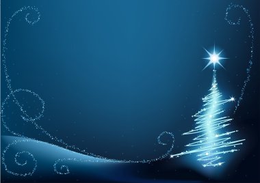 Blue Abstract Christmas Tree clipart