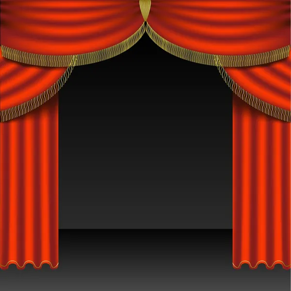 Red Curtain — Stock Vector