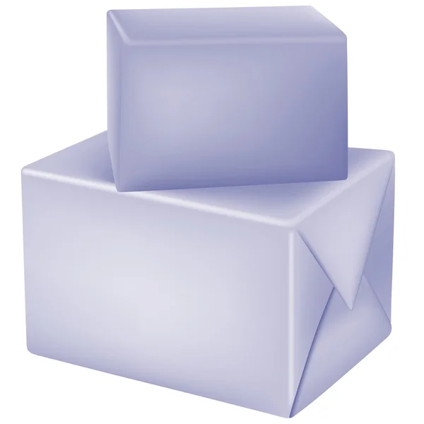 Caixas e papéis de embrulho em branco — Vetor de Stock