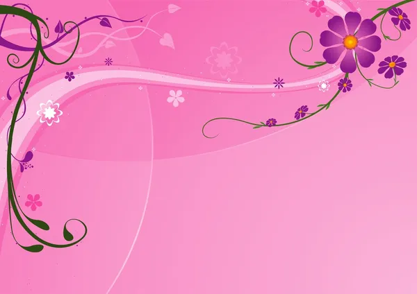 ピンクの背景や花柄 — ストックベクタ