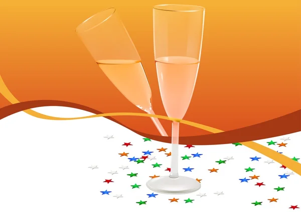 Yeni yıl şampanya — Stok Vektör