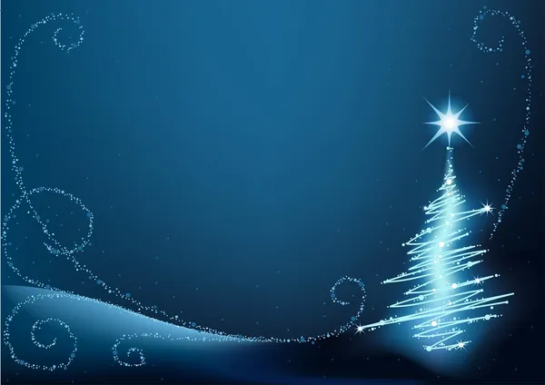 Blue abstract kerstboom — Stockvector