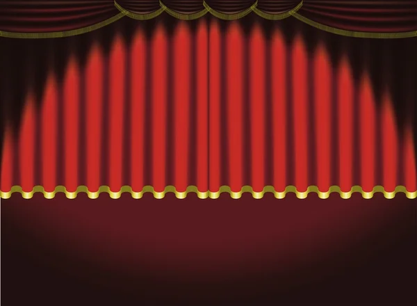 Rot beleuchteter Vorhang — Stockvektor