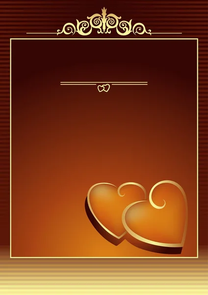 Brown Valentine Card — Stock Vector