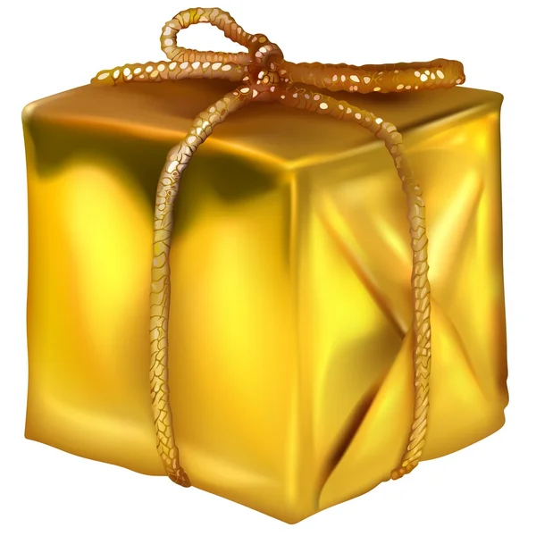 Cadeau de Noël en or — Image vectorielle