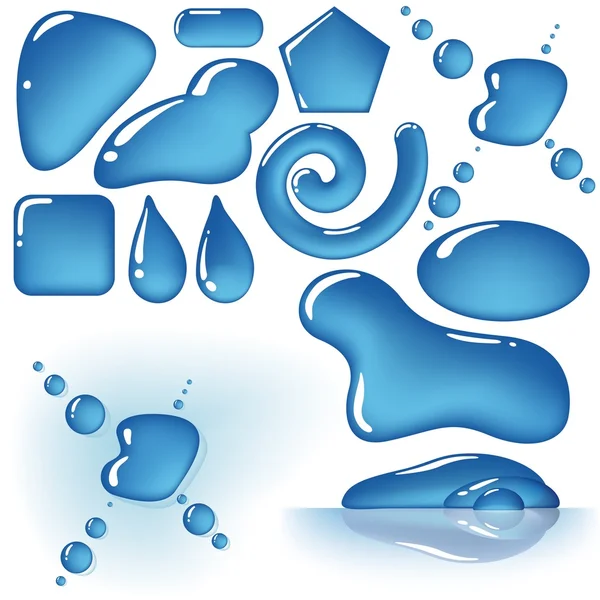 Gouttes d'eau formes — Image vectorielle