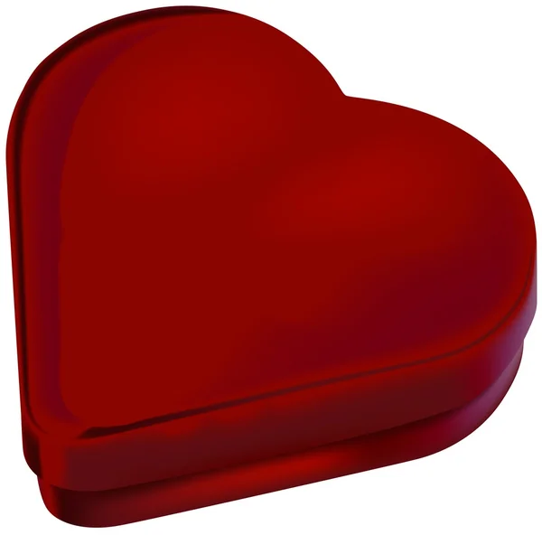 Coeur rouge comme boîte — Image vectorielle