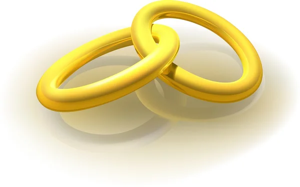 Δύο χρυσά δαχτυλίδια — Διανυσματικό Αρχείο