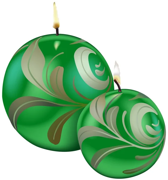 Yeşil Noel mumlar — Stok Vektör