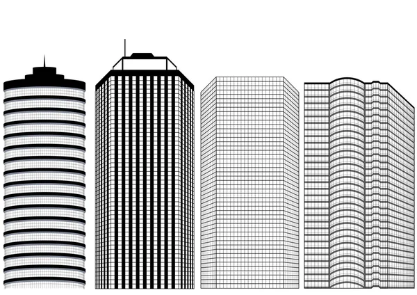 Siluetas de rascacielos — Vector de stock