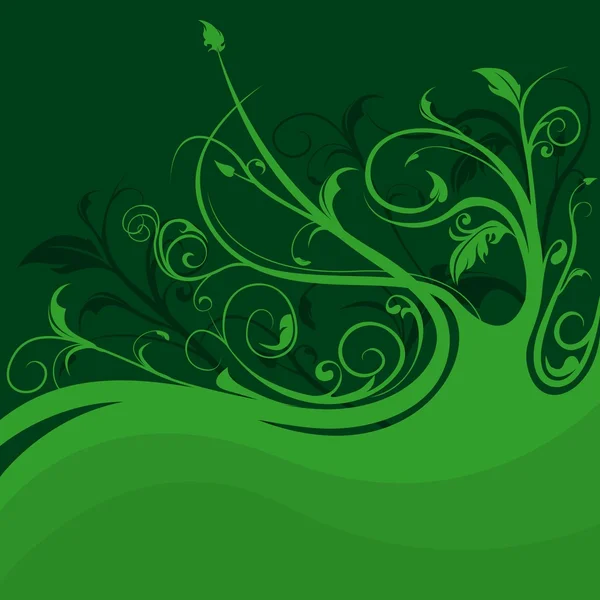 Πράσινη floral — Διανυσματικό Αρχείο