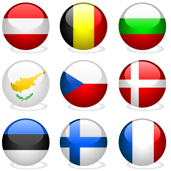 Drapeaux de l'Union européenne - Partie 1 — Image vectorielle
