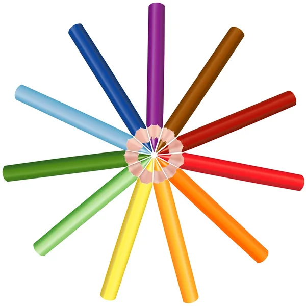 Kleur kleurpotloden — Stockvector