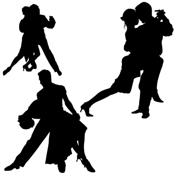 Silhouettes de danse — Image vectorielle