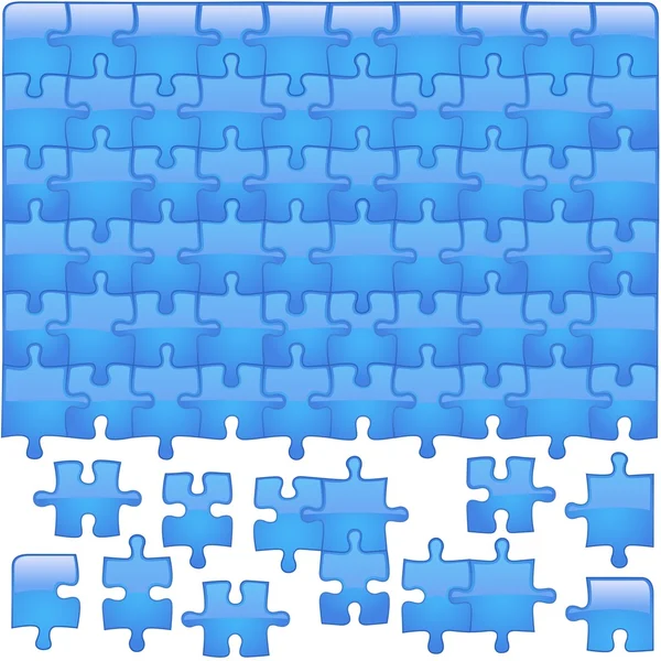 Blau glasig puzzle — Stockvektor