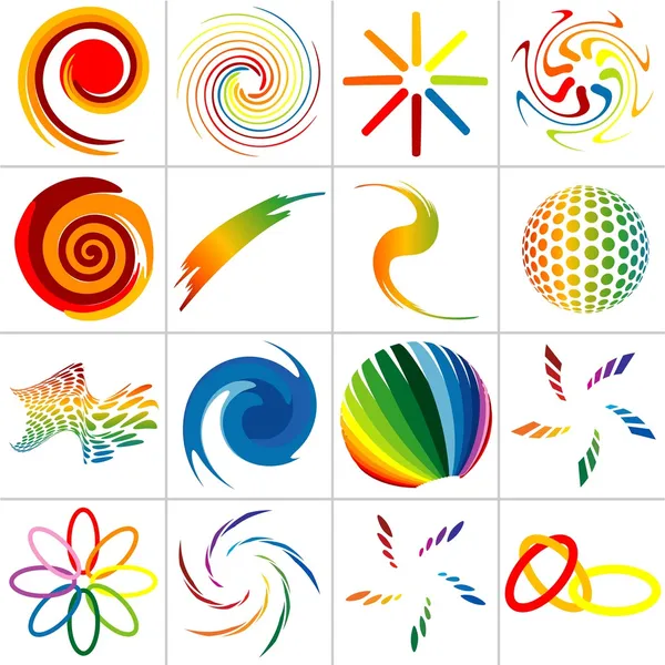 Símbolos abstractos coloreados — Vector de stock
