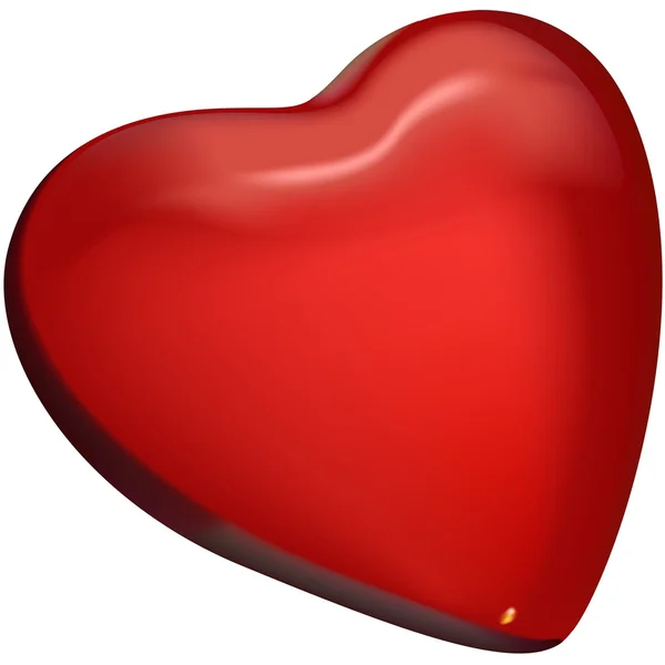 Rood glazen hart — Stockvector