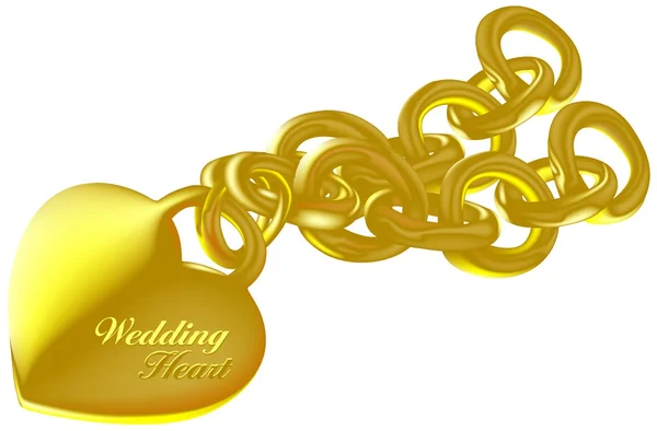 Gold Wedding Heart — Stock Vector