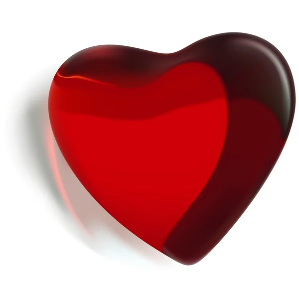 Červené sklo srdce — Stockový vektor
