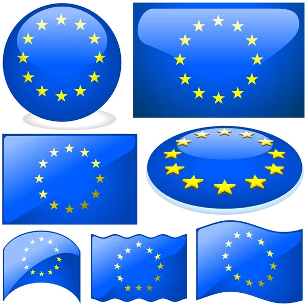 Banderas Unión Europea — Vector de stock