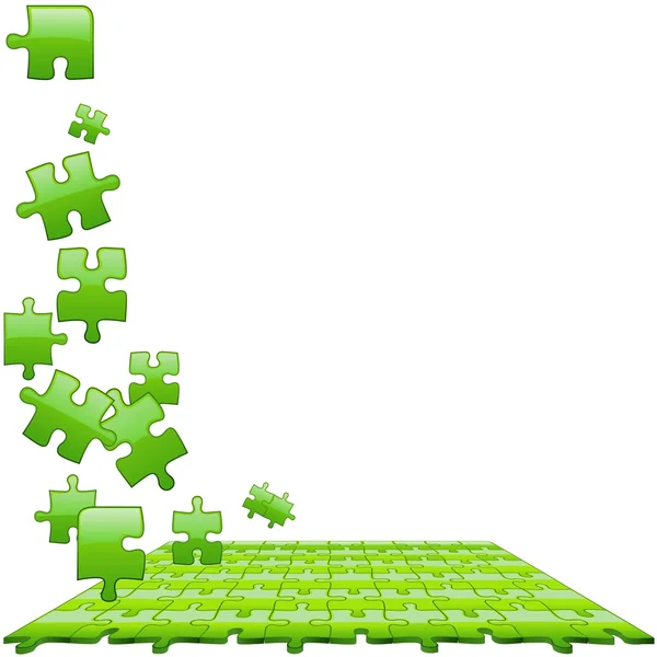 녹색 유리 퍼즐 — 스톡 벡터