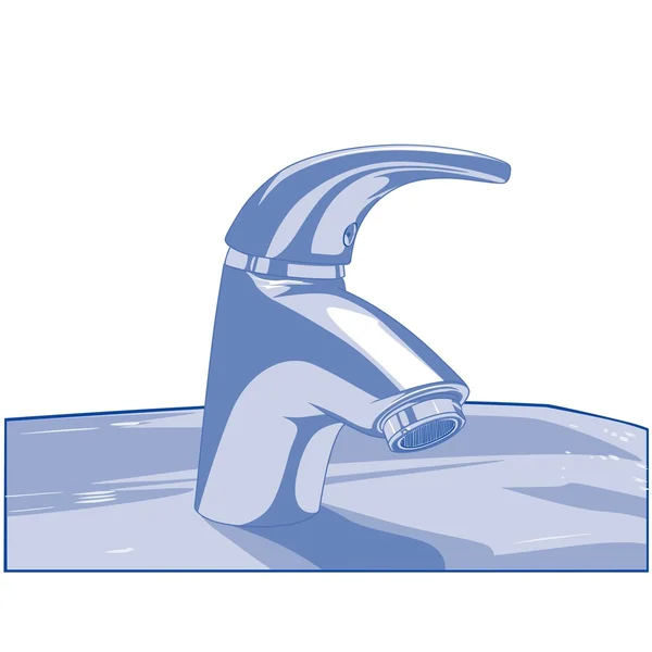 Blauer Wasserhahn — Stockvektor