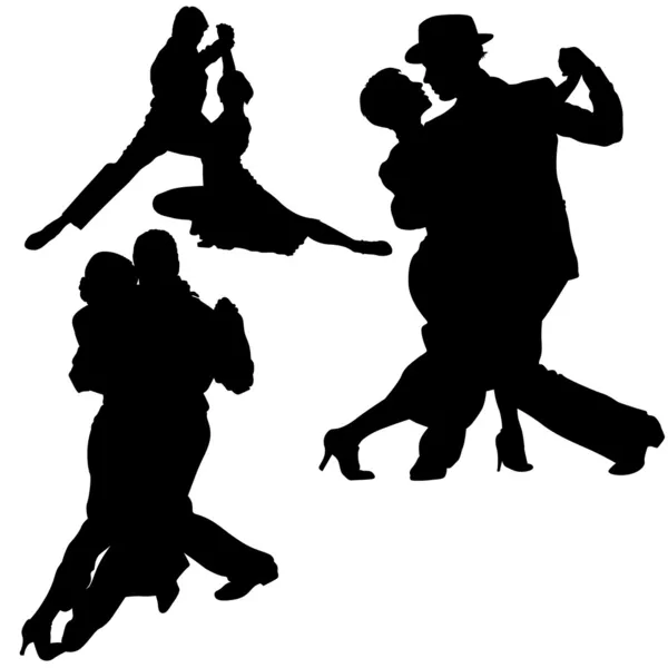 Силуэты танца — стоковый вектор