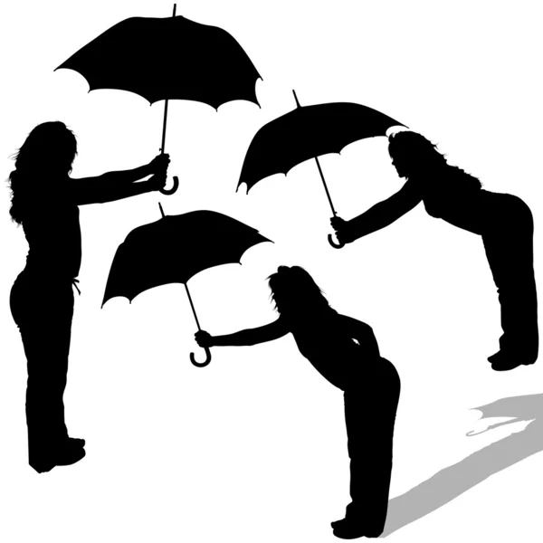Girl Holding an Umbrella — Stock Vector