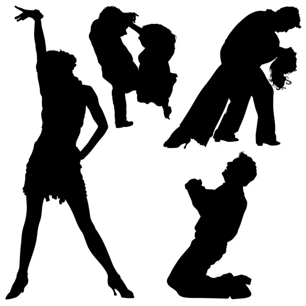 Siluetas de baile — Archivo Imágenes Vectoriales