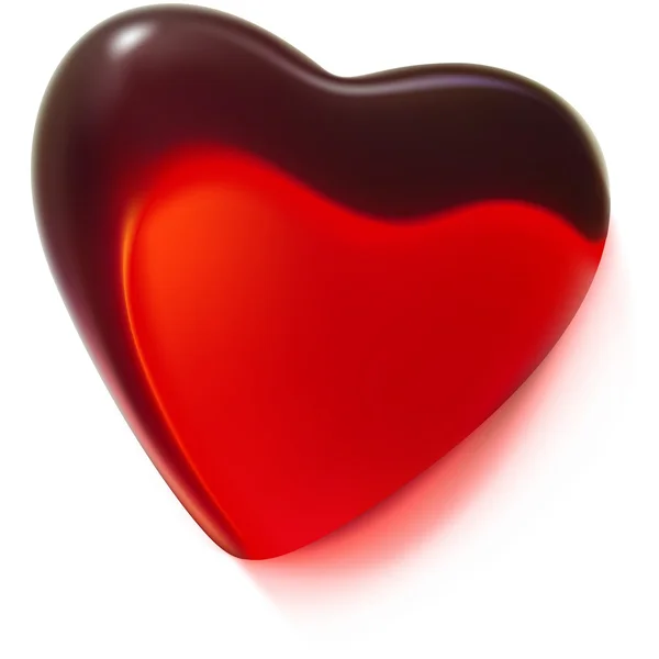 Coeur en verre rouge — Image vectorielle