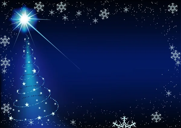 Голубые светящиеся Рождественское дерево — стоковый вектор